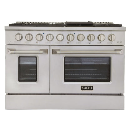 Kucht 48" Pro-Style Natural Gas Dual Fuel Range with 4 Burners in Stainless Steel - KDF482-S