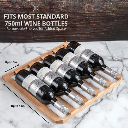 Ivation 34 Bottle Compressor Wine Refrigerator, Freestanding Wine Cooler with Lock, Stainless Steel - IVFWCC341LWSS