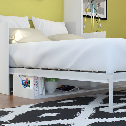 Queen Murphy Bed w/ Storage Towers, White, by Leto Muro